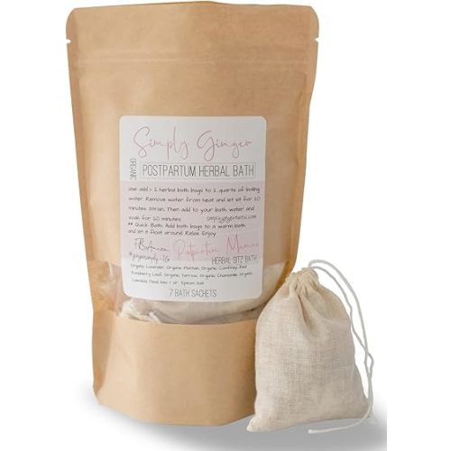 Postpartum Bath Tea Bags, Organic Herbs ll 7 Tea Sachets ll Sitz Bath ll Post Partum ll Herbal Bath ll Gifts for New Moms ll Soothing Herbal Sitz Bath ll Baby Shower Gifts