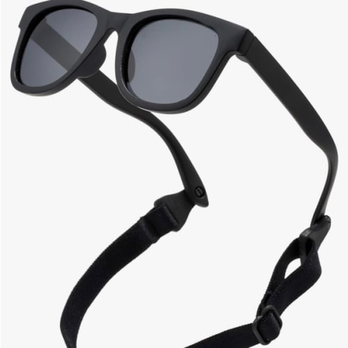 COASION Bendable Flexible Polarized Newborn Baby Sunglasses with Strap for Infant Boys Girls Age 0-12 Months CA8042