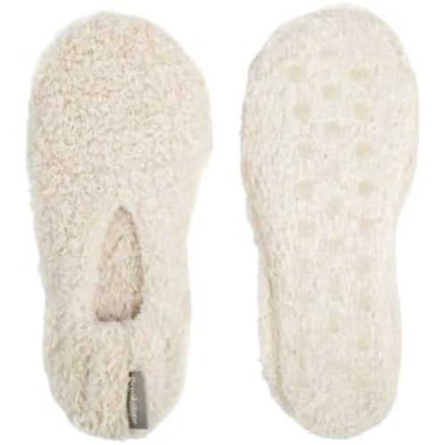 Brookstone Plush Footies - Slippers with Memory Foam Insole - Ultra-Soft Sherpa Footies for Indoor Wear, Non-Skid Sole, One-Size-Fits-Most, Machine Washable Slippers for Women