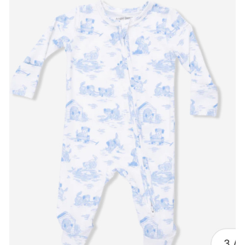 Angel Dear Puppy Toile Blue 2 Way Zipper Footie – zukababy
