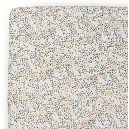Little Unicorn Premium Stretch Knit Crib Sheet |Super Soft with Optimal Stretch (Pressed Petals)