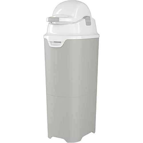 Foundations Tall Diaper Pail with Airtight Lid - Durable & Odorless Diaper Disposal, Large Capacity, Holds up to 60 Newborn Diapers, Refill with Any Bags, Gray (9612057)