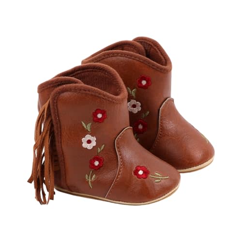WaiHeikki Baby Boys Girls Winter Snow Booties Embroidery Warm Non-Slip Comfortable First Walker Shoes for Infants 0-18M