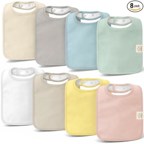 KeaBabies 8-Pack Organic Baby Bibs for Boys, Girls Drool Bibs (Dawn)