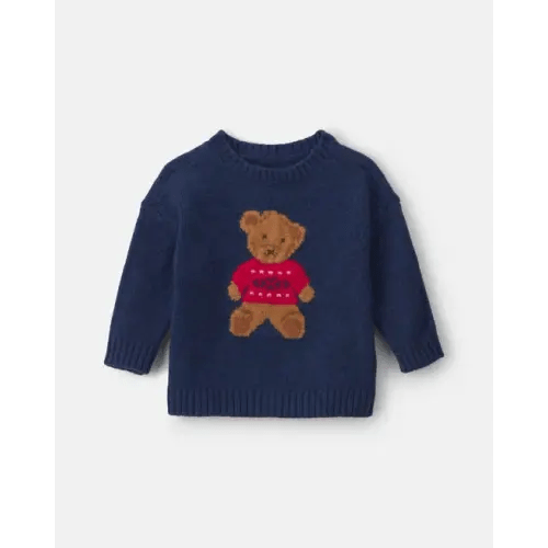 Baby Boy Bear Sweater - Navy Blue - OshKosh B'gosh | Carter's