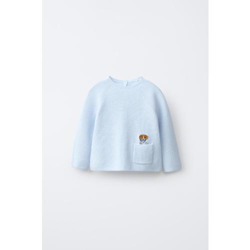 DOG PATCH KNIT JUMPER - Light blue | ZARA United States