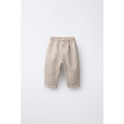 STRIPED BAGGY PANTS - Beige | ZARA United States