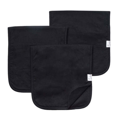 3 Pack Premium Burp Cloths - Black Basics