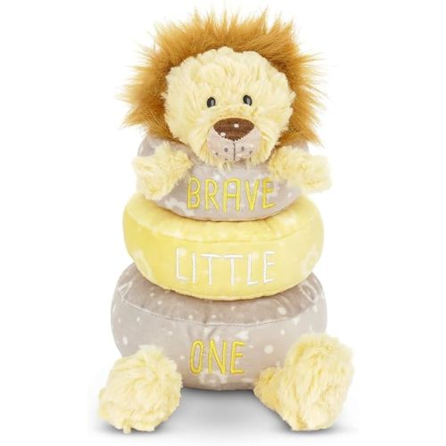 DEMDACO Brave Little One Lion 9 Inch Yellow Stackable Rings Plush Stuffed Animal