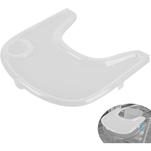 High Chair Tray Cover Compatible with Stokke Tripp Trapp Chair with Cup Holder - Smooth Surface and Strong Suction - Made with Food-Safe Plastic (BPA BPS BPF Lead Phthalate Free) - Clear
