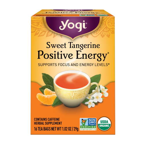 Yogi Sweet Tangerine Positive Energy, Organic Black Wellness Tea Bags, 16 Count