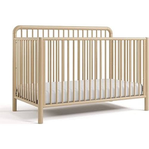 Storkcraft Porto 5-in-1 Convertible Crib with Toddler Guardrail, Driftwood