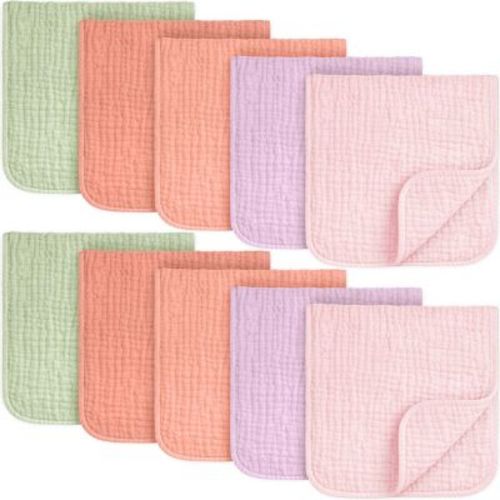 KeaBabies Lyra Muslin Burp Cloths Baby Boy, Girl, 100% Soft Cotton Muslin Burping Cloths for Newborn, Baby Rag 21"x10" (Muted Pastel)