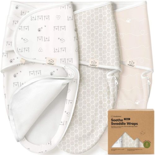 KeaBabies 3pk Organic Swaddle Sleep Sacks Baby, Newborn Swaddles Wrap 0-3 Months, Soft Premies Wearable Swaddle Blanket (Bumbly, OS)