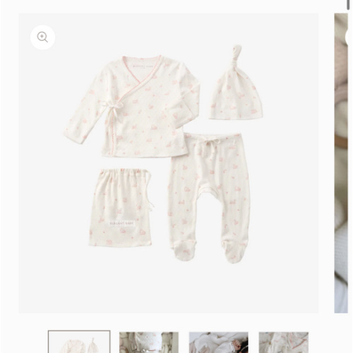 Pink Swan Print Organic Cotton Pointelle Layette 3 Pc Gift Set