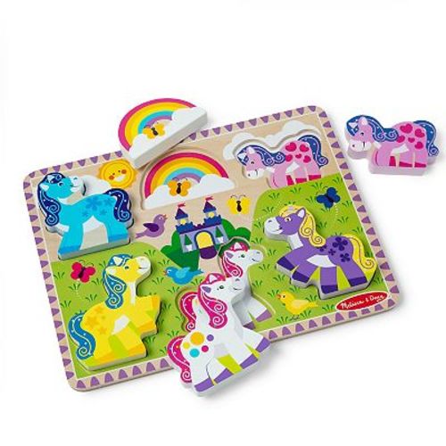 Melissa & Doug Unicorn Chunky Puzzle 6-pc. Educational Toy Set