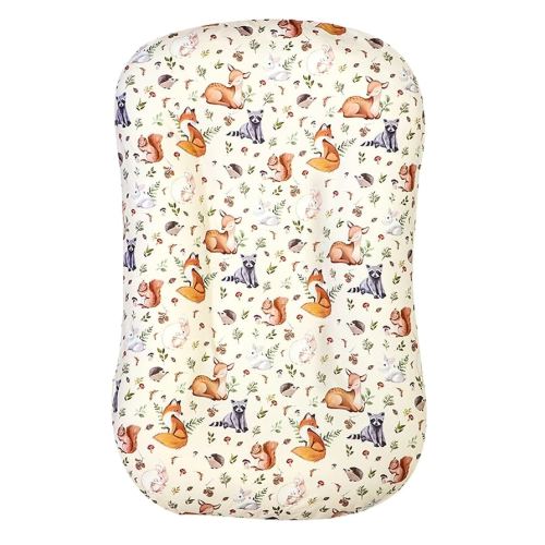 Baby Lounger Cover, Newborn Lounger Cover Woodland Animals, Ultra Soft Comfortable Removable Infant Lounger Slipcover for Boy and Girl