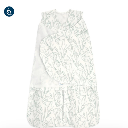 100% Cotton Baby Swaddle Green Leaves | Newborn | HALO US