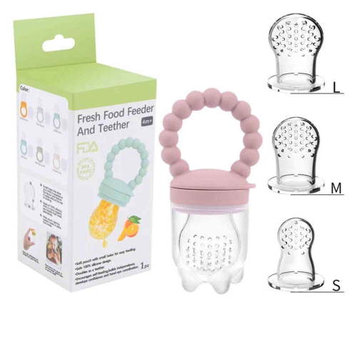 Baby Food Feeder Pacifier - Silicone Baby Fruit Feeder for Infant & Toddler, Fresh Food Nibbler with Safe Lock, Teething Gum Soother, BPA-Free, Easy Clean, Soft Silicone Baby Feeding Tool