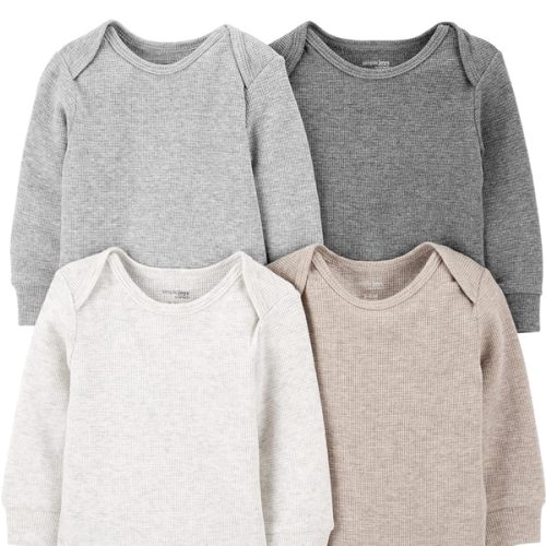 Simple Joys by Carter's Baby 4-pack Soft Thermal Long Sleeve Bodysuits