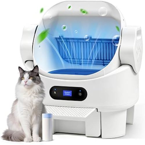Self Cleaning Automatic Open Top XL Multiple Cat Litter Box, White