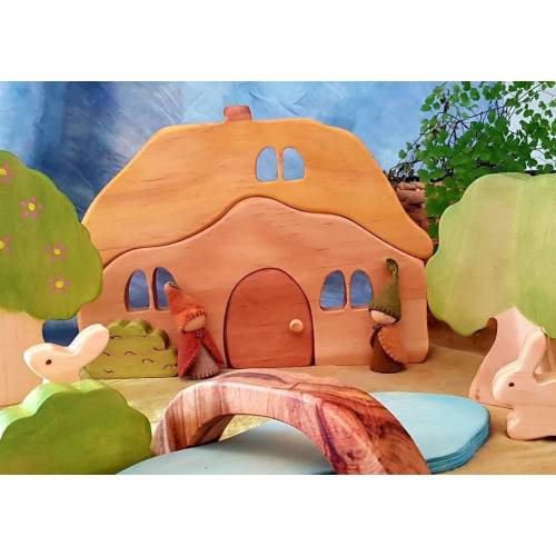 Folkwood Gnome Cottage  waldorf toys  small world play  natural wooden toys  steiner COTTAGE ONLY