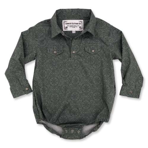 Mistletoe Long Sleeve Pearl Snap Onesie