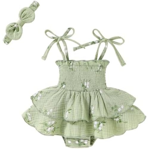 YOUNGER TREE Baby Girl Clothes Infant Summer Romper Dress Sleeveless Outfit