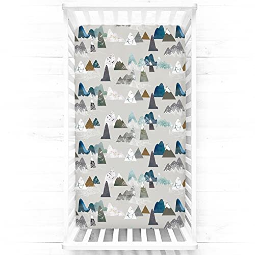 TANOFAR Mountains Baby Boy Crib Sheet Toddler Bed Sheets Soft Breathable Nursery Bedding