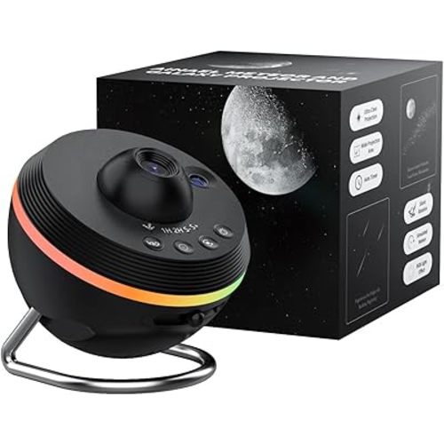 Galaxy Projector, Star Projector Home Planetarium Space Ceiling Starry Sky Night Light with Light Strip, Meteor and Galaxy Projector for Kid Adult Bedroom Christmas Gift (Black)