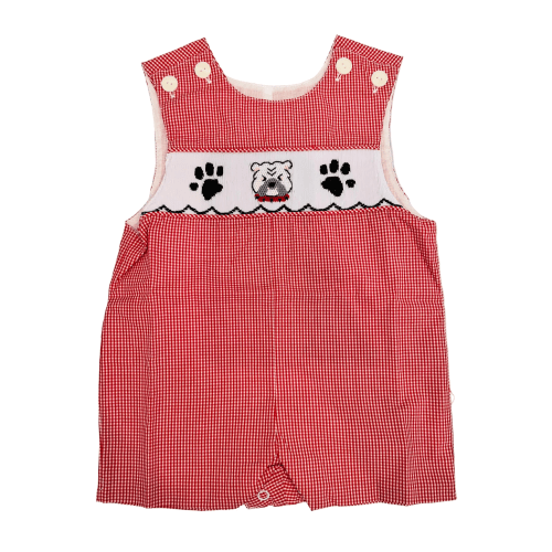 Smocked Bulldog Shortall – Posh Tots Children's Boutique