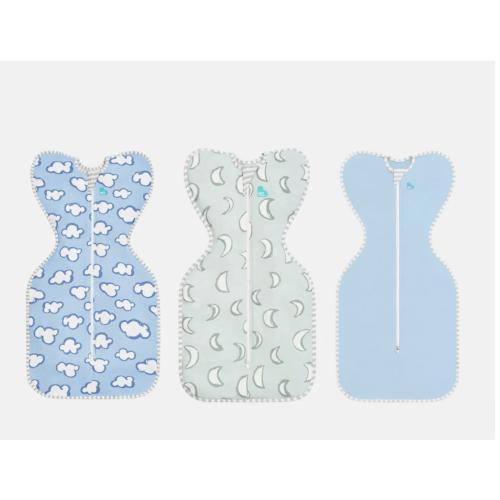 Swaddle Up Starter Bundle 1.0 | 0.2 TOG | Dusty Blue Daydream | Olive Eclipse | Light Blue