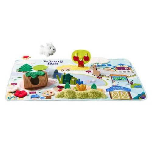 Bc Babycare Magical Playmat Cloth Book Sensory Play Mat for 0–3 Years, Farm-Themed Activity Book with Rattle & Spatial Learning, Kid Gift