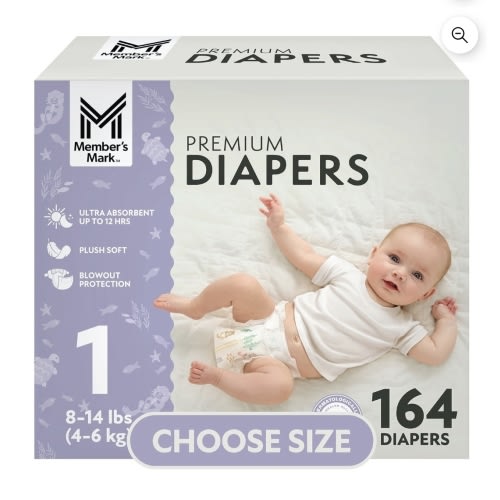 Member's Mark Premium Baby Diapers, Sizes Newborn - 8 - Samsclub.com