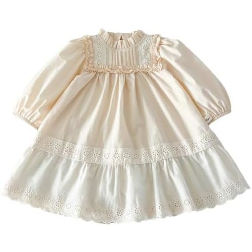 Spring - Summer Baby Toddler Long - Sleeve Princess Dress with Exquisite Lace Collar and Embroidery - Cute and Stylish Outfit