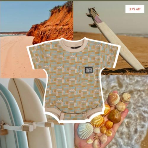 The Little Surfer Dude - 3-6M Rompers