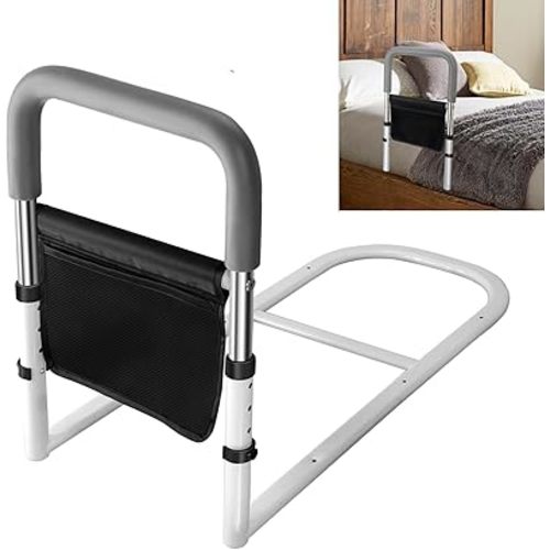 Bed Rails for Ederly Adults Safety, Adjustable Height Bed Assist Rails for Seniors Fall Prevent Grab Bar Fits King Queen Full Twin Bed…