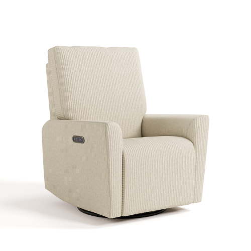 Storkcraft Santorini Deluxe Power Recliner Swivel Glider, Ivory Corduroy