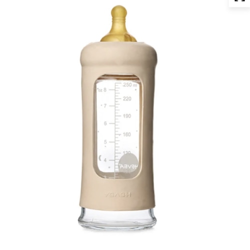 Wide Neck Baby Glass Bottle with Sleeve 250ml/8.5oz Single-Pack – Heveaplanet.com