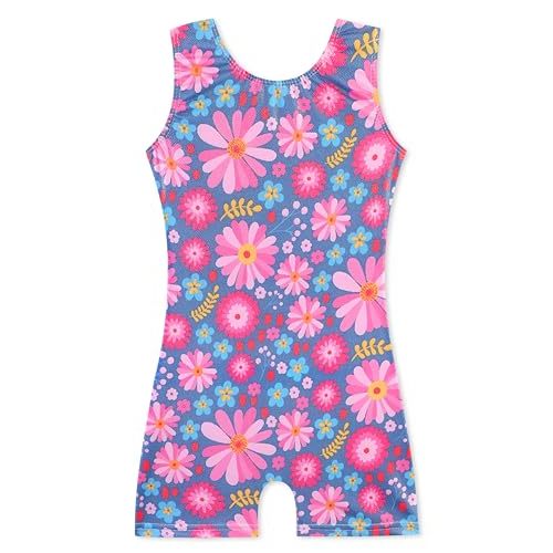 HOZIY Gymnastics Leotards with Shorts for Girls Toddlers Kids Biketard Tumbling Outfits Sparkle Unicorn Leopard Galaxy