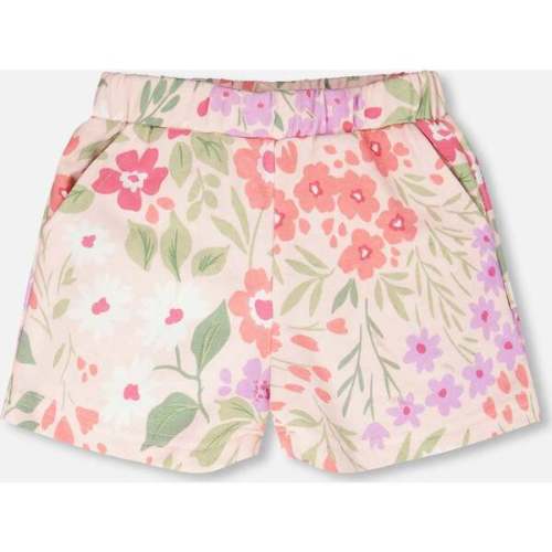French Terry Shorts, Pink Printed Flowers - Deux par Deux | Maisonette