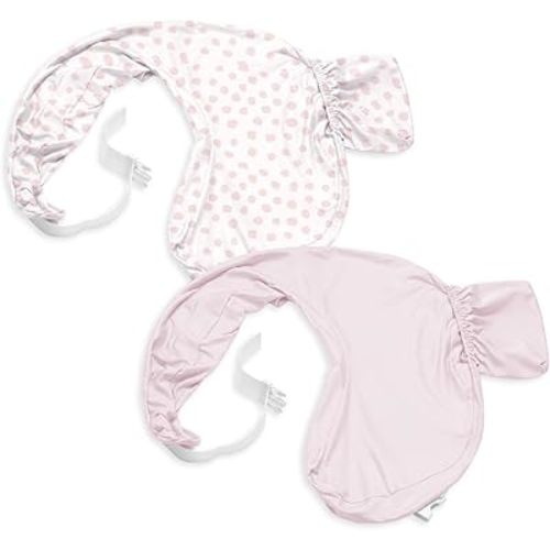 TotAha Soft Nursing Pillow Cover: Compatible with My Brest Friend Breastfeeding Pillow, 2-Pack Stretch Replacement Slipcovers with Side Pocket & Adjustable Strap, Machine Washable, Pillow Not Included