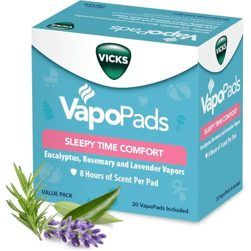 Vicks VapoPads Sleepy Time Comfort - Vapor Pads Refill Humidifiers and Steam Inhalers - Rosemary, Lavender, and Eucalyptus, 20-Pack, Box Color May Vary