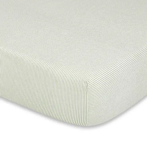 Bilbi Cot Fitted Sheet Stripe Green | Baby Bunting AU