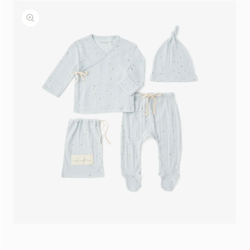 Blue Celestial Organic Cotton Ribbed Layette Set