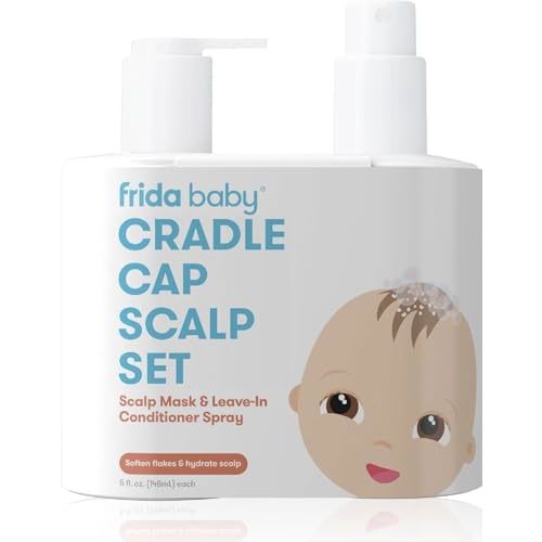 Frida Baby Cradle Cap Treatment, Cradle Cap Shampoo for Babies + Flake Fixer Scalp Spray, Cradle Cap Kit Soothes Baby's Scalp, Prevents Dryness and Flakes