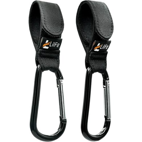 2 Pcs Black Baby Stroller Hooks for Hanging | Multipurpose Stroller Straps with Durable and Stylish Stroller Clips for Diaper Bags | The Perfect Mummy Hook for Pram, Wheelchair, Shopping and Pet Carts