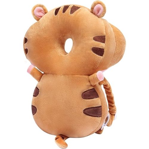 JunNeng Baby Walker 3-Sided Head Protector Backpack Wear, Toddler Head Protection Safety Pad, Brown Tiger