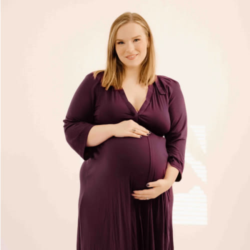 Lila Labor & Postpartum Gown in Plum