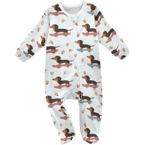 Dussdil Baby One-Piece Footies Newborn Rompers Pajamas Cotton Footed Pjs for Sleep Play Boys Girls